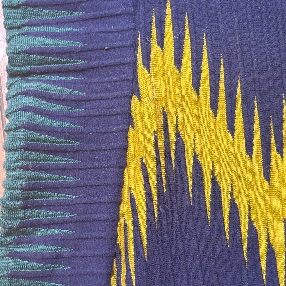 M by Missoni Navy and Yellow Zigzag Midi Dress - Picture 4 of 6